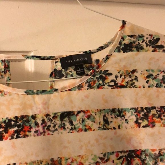 DONATED TO CHARITY THE LIMITED floral striped blouse NWOT - Picture 3 of 6